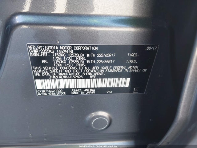 JTMZFREV8JJ152828 Toyota 2ar-fe