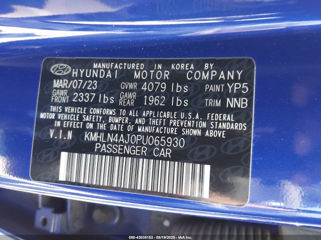 KMHLN4AJ0PU065930 Hyundai gdi kappa