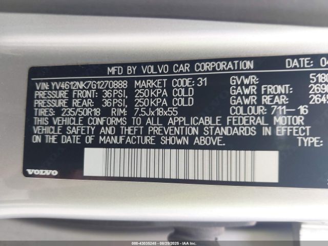 2016 VOLVO XC70 YV4612NK7G1270888 Photo 8