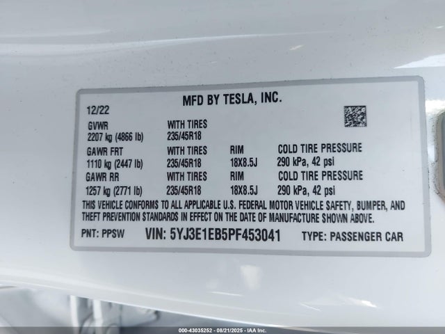 2023 TESLA MODEL 3 5YJ3E1EB5PF453041 Photo 8
