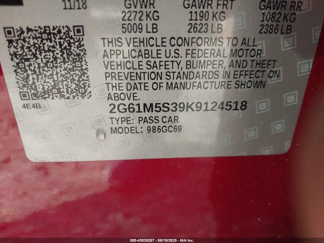 2019 CADILLAC XTS 2G61M5S39K9124518 Photo 8