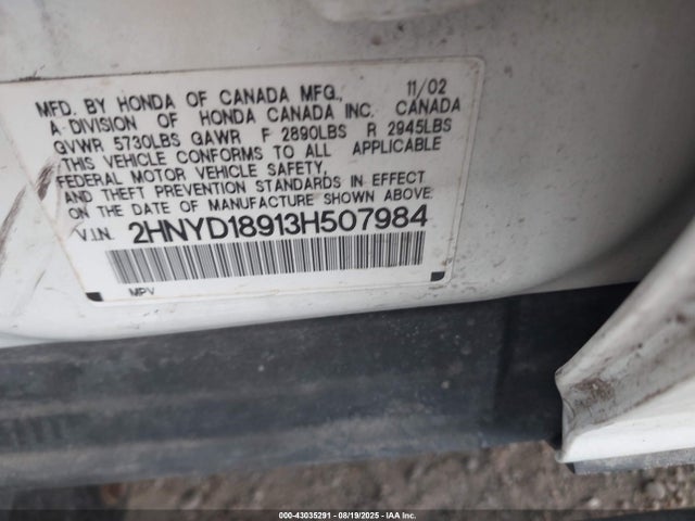 2003 ACURA MDX 2HNYD18913H507984 Photo 8