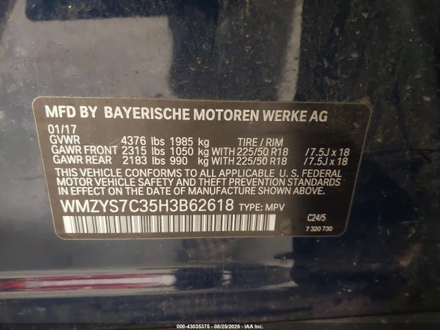 2017 MINI COUNTRYMAN WMZYS7C35H3B62618 Photo 8