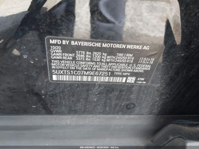 2021 BMW X3 PHEV 5UXTS1C07M9E67251 Photo 8