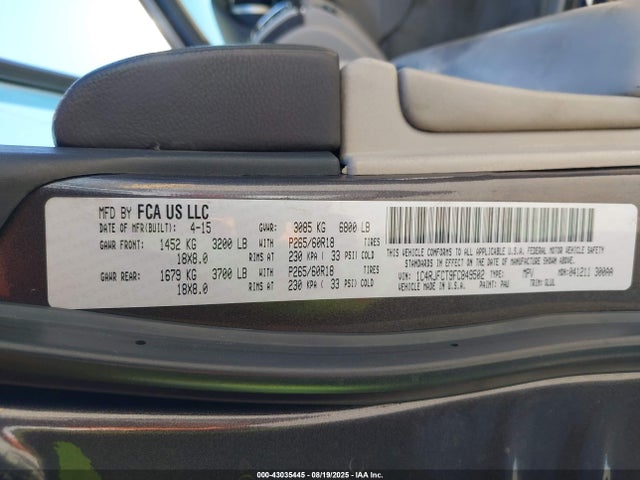 Jeep 2015 2015 1C4RJFCT9FC849502 Image 9