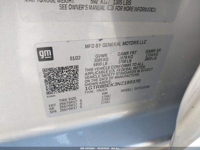 1GTR8BEK3NZ190370 GMC l3b