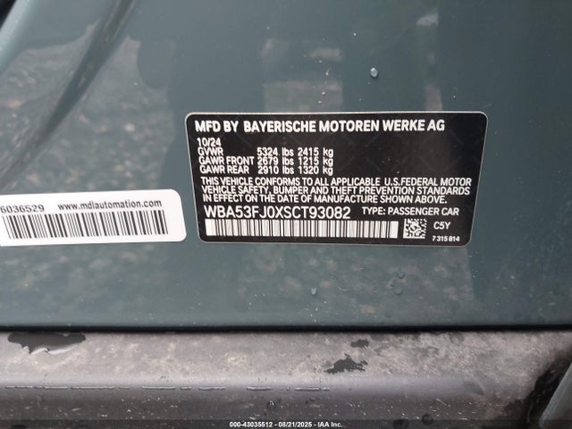 WBA53FJ0XSCT93082 BMW 530I