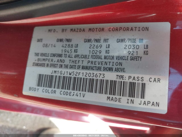 JM1GJ1W52F1203673 Mazda MAZDA6