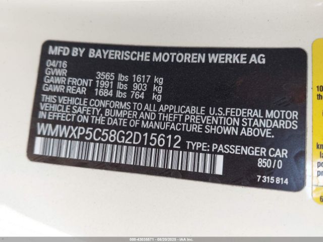 2016 MINI HARDTOP WMWXP5C58G2D15612 Photo 8