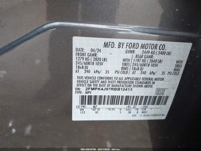Ford gtdi 2024 2FMPK4J97RBB12413 Image 9