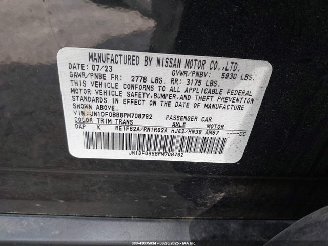 Nissan motor 2023 JN1DF0BB8PM708792 Image 9