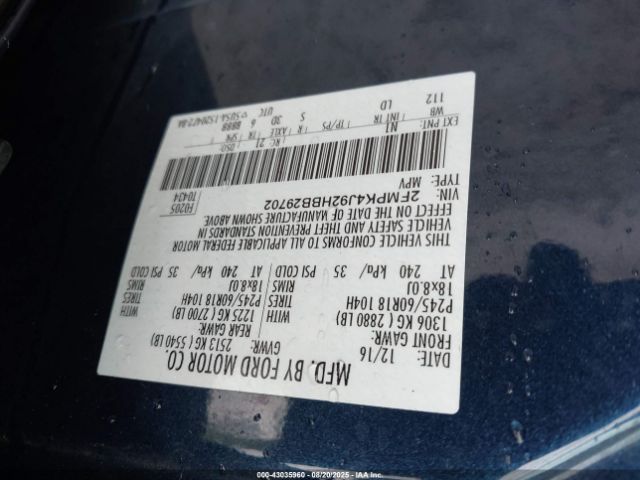 2017 FORD EDGE 2FMPK4J92HBB29702 Photo 8