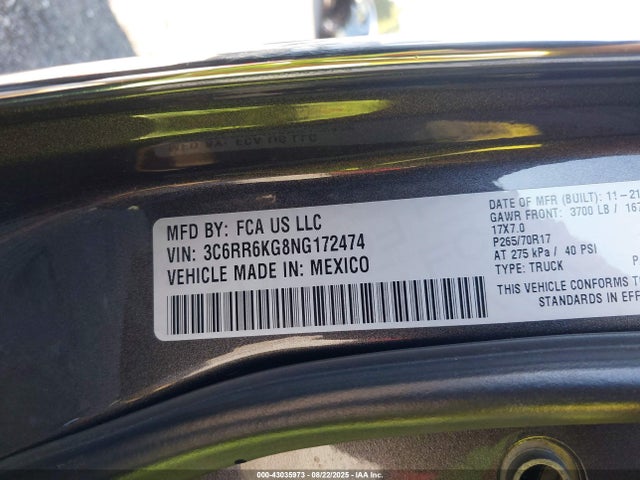 3C6RR6KG8NG172474 RAM 1500