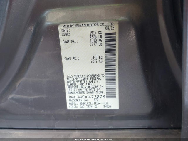 1N4AL3AP0JC473878 Nissan Altima