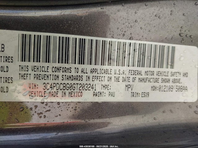 3C4PDCBG0GT203241 Dodge Journey