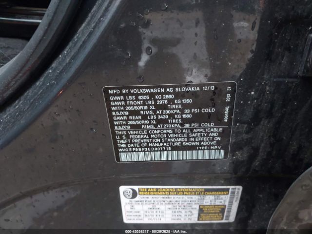 2014 VOLKSWAGEN TOUAREG WVGEP9BP3ED007715 Photo 8