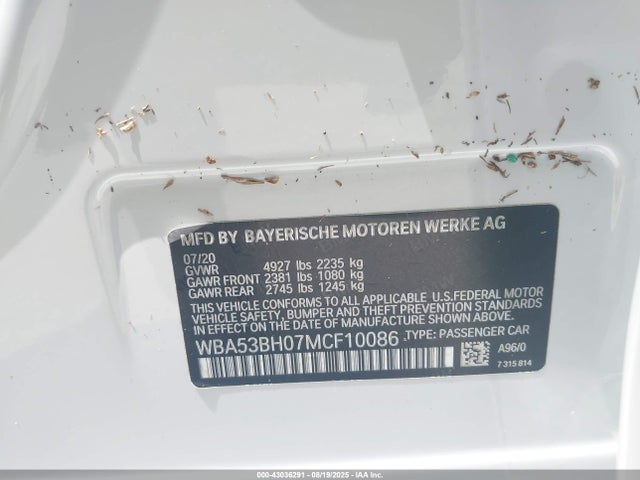 BMW 530I 2021 WBA53BH07MCF10086 Image 9