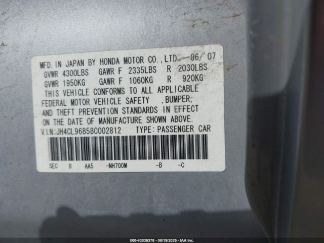 2008 ACURA TSX JH4CL96858C002812 Photo 8