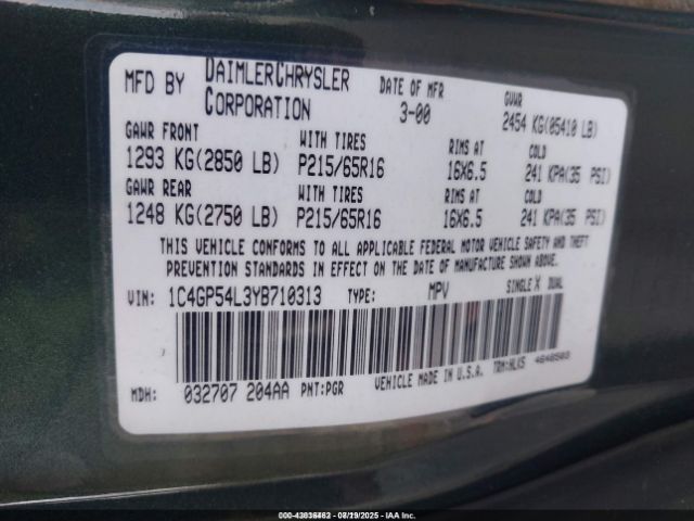 2000 CHRYSLER TOWN & COUNTRY 1C4GP54L3YB710313 Photo 8