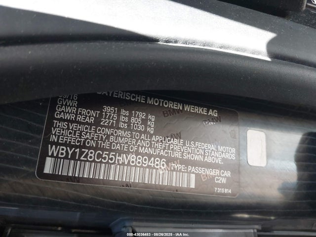 WBY1Z8C55HV889486 BMW electric/2-cyl .gasoline