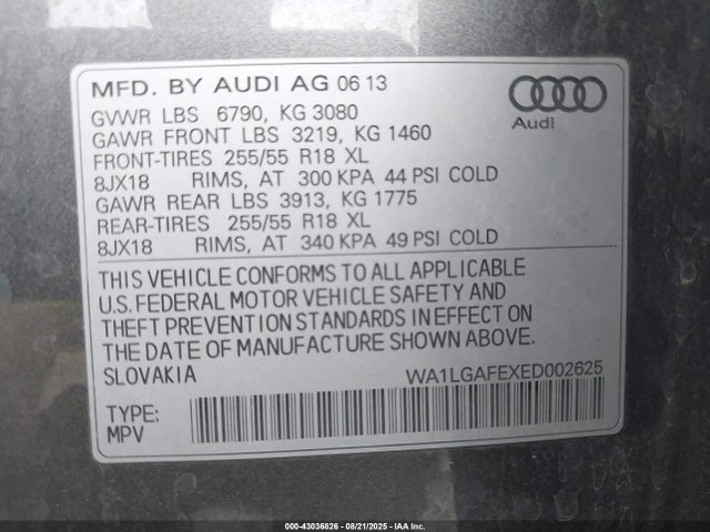 2014 AUDI Q7 WA1LGAFEXED002625 Photo 8