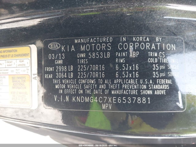 KIA 2014 2014 KNDMG4C7XE6537881 Image 9