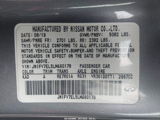 JN1FV7EL5LM460178 Infiniti Q60