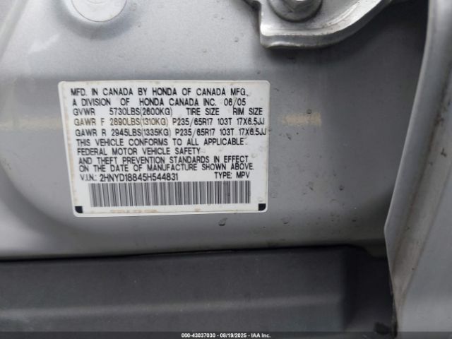 2005 ACURA MDX 2HNYD18845H544831 Photo 8