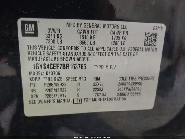 2011 CADILLAC ESCALADE 1GYS4CEF7BR163765 Photo 8
