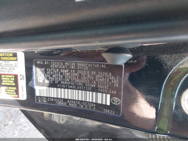 4T1G11AK6LU931130 Toyota a25a-fks