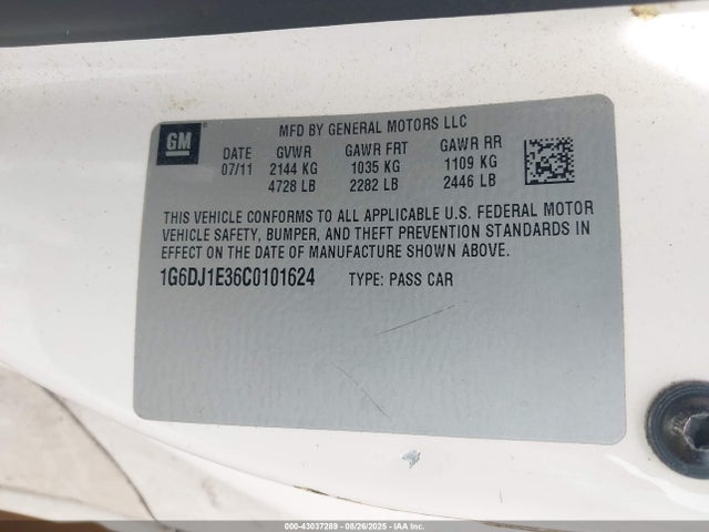 2012 CADILLAC CTS 1G6DJ1E36C0101624 Photo 8