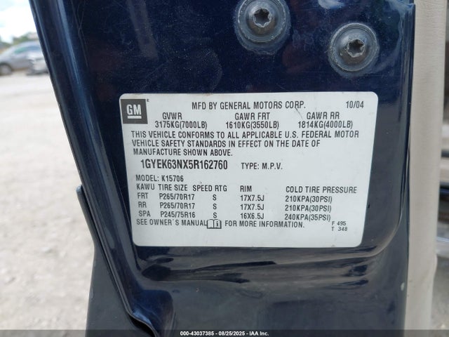 2005 CADILLAC ESCALADE 1GYEK63NX5R162760 Photo 8