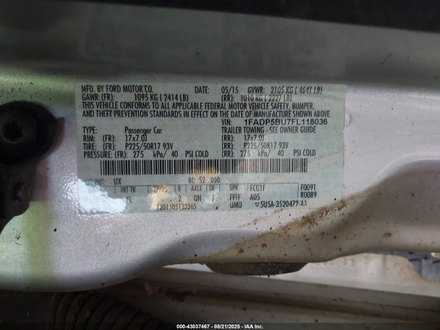 1FADP5BU7FL118036 Ford 2015