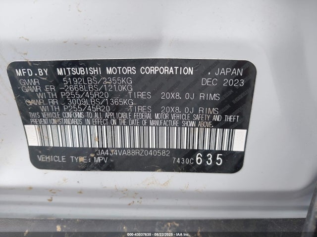 JA4J4VA88RZ040582 Mitsubishi Outlander
