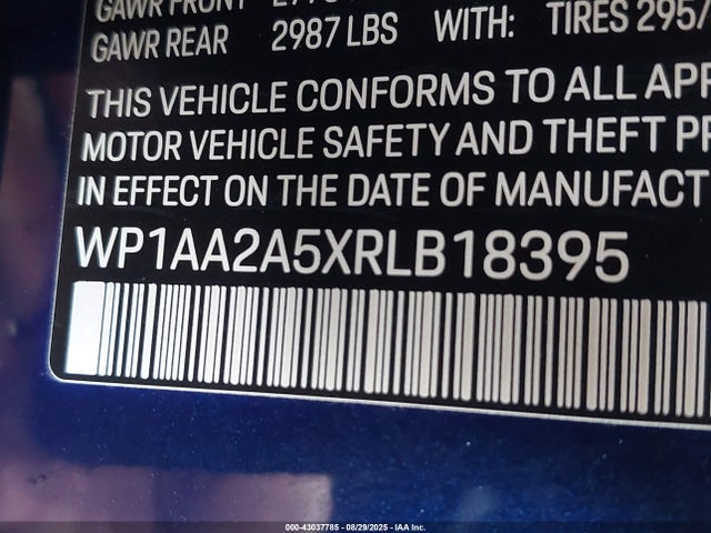 WP1AA2A5XRLB18395 Porsche 2024