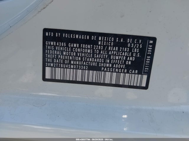 Volkswagen tsi 2025 3VW2T7BU4SM073362 Image 9