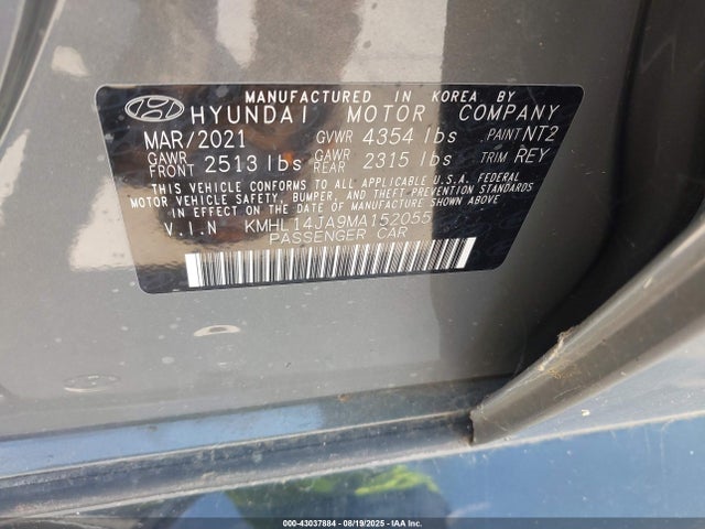 KMHL14JA9MA152055 Hyundai SONATA SEL