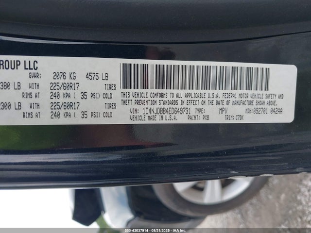 1C4NJDBB4ED649731 Jeep Compass
