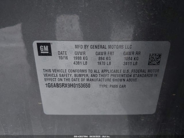 2017 CADILLAC ATS 1G6AB5RX9H0153650 Photo 8