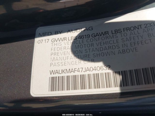 2018 AUDI A4 WAUKMAF47JA040632 Photo 8