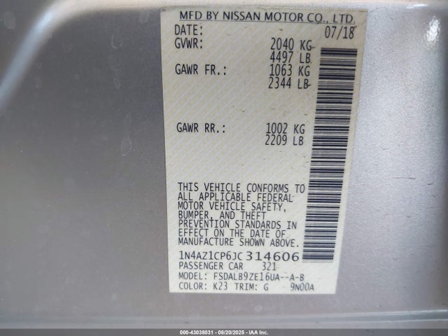 Nissan Leaf 2018 1N4AZ1CP6JC314606 Image 9