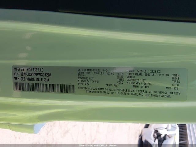 1C4RJXP62RW307204 Jeep Wrangler