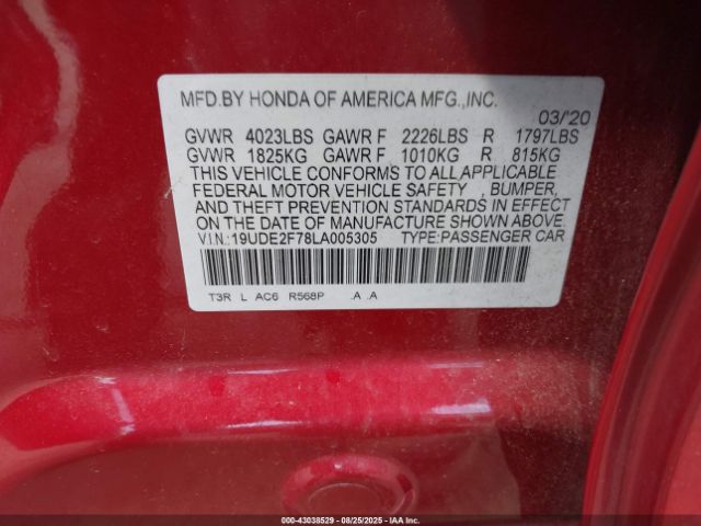 2020 ACURA ILX 19UDE2F78LA005305 Photo 8