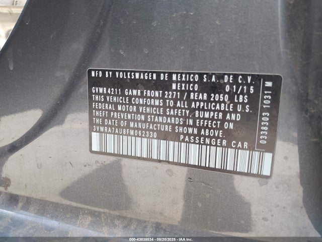 3VWRA7AU8FM062330 Volkswagen Tdi
