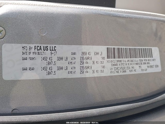 2C4RC1N76JR111914 Chrysler Pacifica