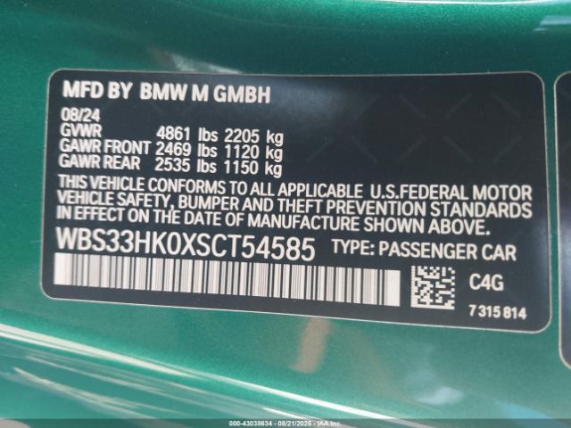 2025 BMW M4 WBS33HK0XSCT54585 Photo 8