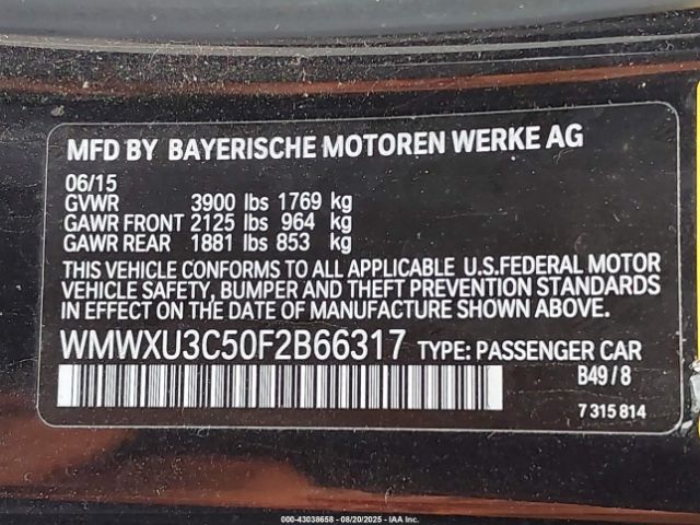 2015 MINI HARDTOP WMWXU3C50F2B66317 Photo 8