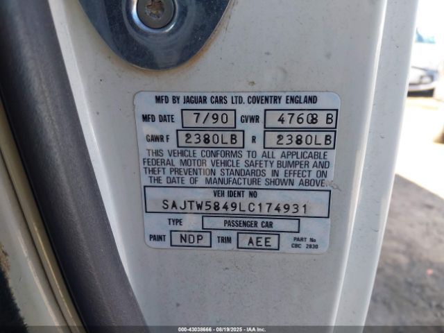 1990 JAGUAR XJS SAJTW5849LC174931 Photo 8