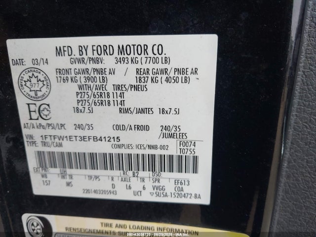 Ford 2014 2014 1FTFW1ET3EFB41215 Image 9