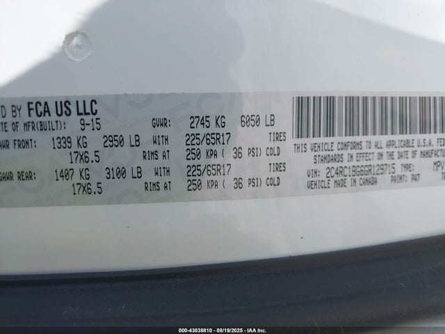 2C4RC1BG6GR129715 Chrysler Town and Country